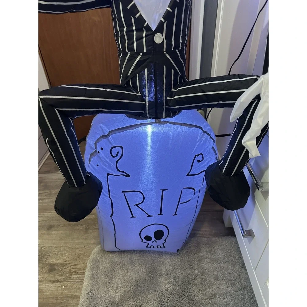 Nightmare Before Christmas Jack Skellington Tombstone Airblown Inflatable 3.5'